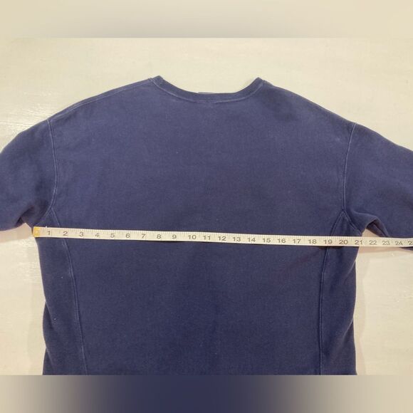 Champion Sweatshirt Women’s L Blue Crewneck Spell Out Garment Dyed WL265 - Picture 10 of 11